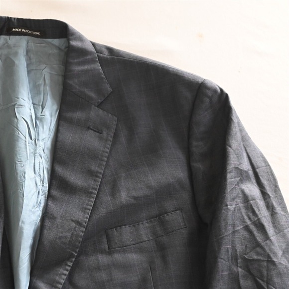 Vitale Barberis Canonico 50R Blue Glenn Check Wool Blazer Suit Jacket Sport Coat - Picture 2 of 16